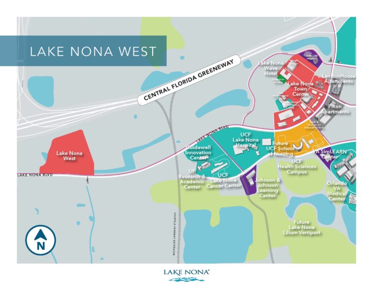 Map of Lake Nona West shopping center in Lake Nona
