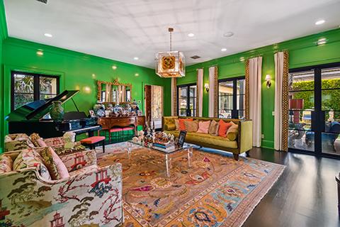 Photo of a living room in the maximalist mansion in Winter Park.